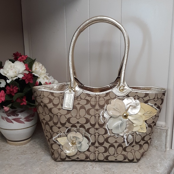 Coach Handbags - Coach Limited Edition Large Leather/Jacquard Bag